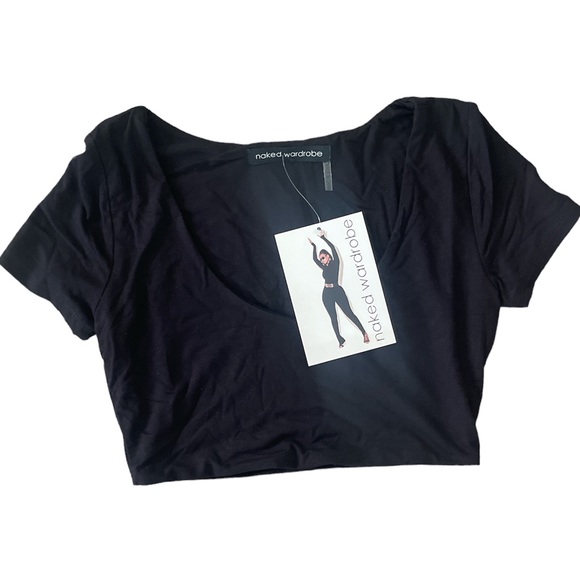naked wardrobe Tops - Naked Wardrobe Women’s Black Micro Baby T crop size small